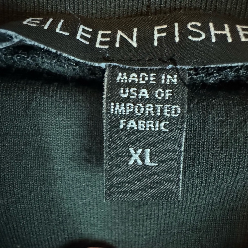 Eileen Fisher Womens XL Black Long Sleeve Turtleneck Top Rayon Lycra Casual - Picture 3 of 6